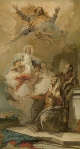 Die unbefleckte Empfängnis (Joachim und Anna erhalten Maria von Gott) von Giovanni Battista Tiepolo