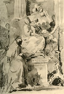 Madonna auf dem Thron und zwei Bischöfe, Mitte 18. Jahrhundert von Giovanni Battista Tiepolo