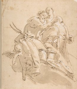 Meeresgottheit mit begleitender weiblicher Figur, ca. 1716-1770 von Giovanni Battista Tiepolo