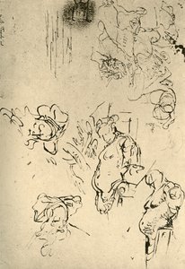 Satyr Hermen und orientalische Köpfe, Mitte 18. Jahrhundert, 1928 von Giovanni Battista Tiepolo