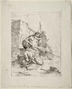 Scherzi di Fantasia: Satyrfamilie mit dem Obelisken von Giovanni Battista Tiepolo