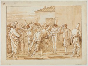 Die Auspeitschung von Punchinello von Giovanni Battista Tiepolo