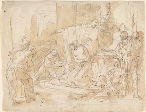 Das Opfer der Iphigenie (recto) / Studie eines männlichen Aktes (verso)