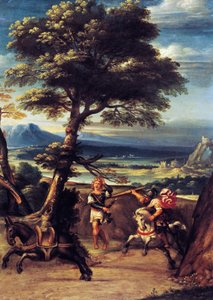 Landschaft mit Absalom, verwundet durch Joabs Speer, von Giovanni Battista Viola von Giovanni Battista Viola