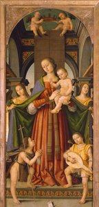 Madonna mit Kind, zentrales Panel des Triptychons Madonna mit Kind und Heiligen