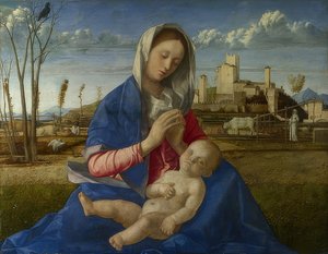 Madonna von der Wiese. Um 1500 von Giovanni Bellini