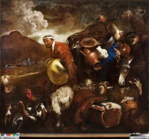 Abrahams Reise von Giovanni Benedetto (1609 64) Castiglione