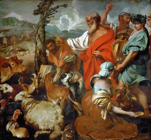 Die Tiere betreten die Arche Noah von Giovanni Benedetto Castiglione
