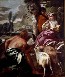 Jakob trifft Rachel am Brunnen von Giovanni Benedetto Castiglione