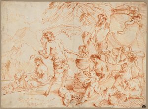 Bacchanal vor einem Herm, frühe 1660er Jahre von Giovanni Benedetto Castiglione