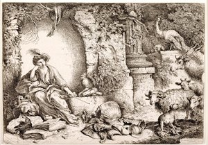 Circe verwandelt die Männer des Odysseus in Bestien von Giovanni Benedetto Castiglione