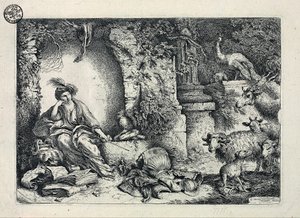 Circe verwandelt die Gefährten des Odysseus in Tiere von Giovanni Benedetto Castiglione