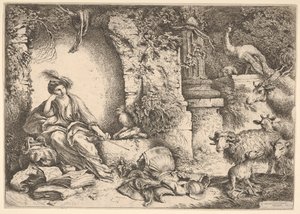 Circe verwandelt die Gefährten des Odysseus in Tiere von Giovanni Benedetto Castiglione