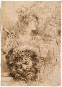 David mit dem Kopf von Goliath von Giovanni Benedetto Castiglione