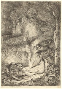 Die Leichen der Heiligen Petrus und Paulus in den Katakomben versteckt von Giovanni Benedetto Castiglione