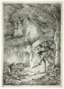 Die Leichen der Heiligen Petrus und Paulus in den Katakomben versteckt von Giovanni Benedetto Castiglione