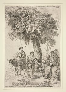 Die Flucht nach Ägypten von Giovanni Benedetto Castiglione