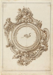 Eine Rokoko-Uhr mit Sirenen, Putti, Masken und einem Paradiesvogelzeiger
