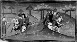Dekameron, Betto Brunelleschi und seine Gruppe treffen Guido Cavalcanti; Betto erklärt seinen Freunden Guidos Worte. Sechster Tag, Novelle 9 von Giovanni Boccaccio