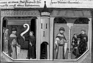 Dekameron, Ermino Grimaldi befragt Guillaume Borsiere; Guillaume zeigt ihm das Bild der Höflichkeit. Erster Tag, Novelle 8. von Giovanni Boccaccio