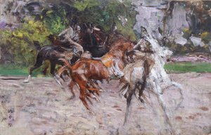 Pferde im Bois de Boulogne, ca. 1885 von Giovanni Boldini