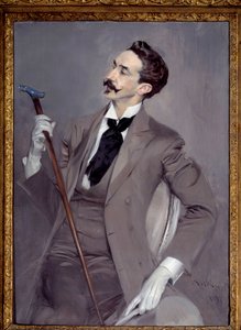 Porträt des Grafen Robert de Montesquiou (1855-1921), französischer Dandy-Schriftsteller. Gemälde von Giovanni Boldini (1842-1931)