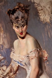 Porträt der Schauspielerin Alice Regnault (Detail) von Giovanni Boldini