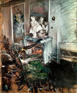 Der „Kardinal“ von Bernini im Atelier des Malers. Gemälde von Giovanni Boldini (1842-1931) um 1899. Öl auf Leinwand. Pistoia, Collezione Boldini