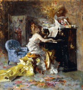 Frau am Klavier