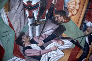 Zyklus der Passion: die Kreuzigung (Detail) (Fresko)