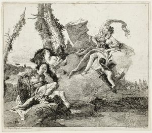 Armida begegnet dem schlafenden Rinaldo von Giovanni Domenico Tiepolo