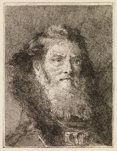 Barhäuptiger, nach rechts gewandter Mann von Giovanni Domenico Tiepolo