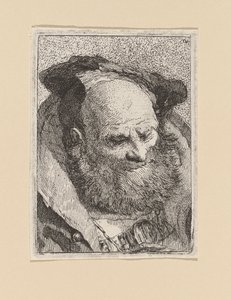Bärtiger alter Mann, aus der Raccolta di Teste (Sammlung von Köpfen) von Giovanni Domenico Tiepolo