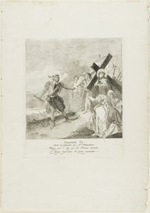 Das Gesicht Christi wird von der Heiligen Veronika abgewischt, Platte sechs aus Kreuzwegstationen von Giovanni Domenico Tiepolo