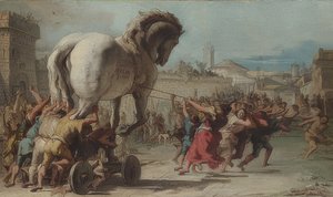 Die Prozession des Trojanischen Pferdes nach Troja