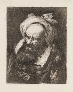 Älterer Mann mit Turban, aus der Raccolta di Teste (Sammlung von Köpfen) von Giovanni Domenico Tiepolo