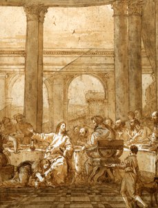 Fest im Haus von Simon, 18. Anfang 19. Jahrhundert von Giovanni Domenico Tiepolo