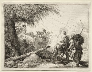 Flucht nach Ägypten: Die Heilige Familie und der Palmbaum