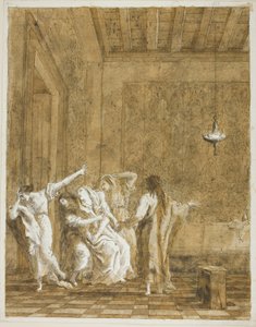 Jesus im Haus des Jairus von Giovanni Domenico Tiepolo