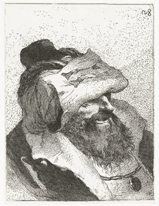Mann mit Hut mit umgeschlagener Krempe von Giovanni Domenico Tiepolo