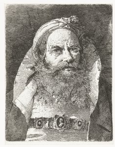 Mann mit kleinem Turban von Giovanni Domenico Tiepolo
