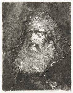 Mann mit langen Haaren und ohne Kopfbedeckung von Giovanni Domenico Tiepolo
