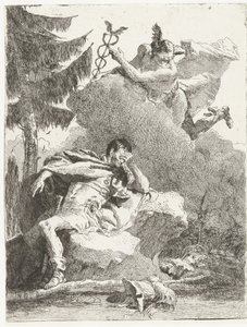 Merkur erscheint Aeneas in seinem Traum von Giovanni Domenico Tiepolo