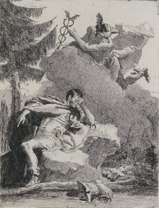 Merkur erscheint Aeneas im Traum