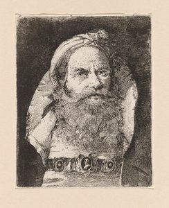 Alter Mann mit kleinem Turban, aus der Raccolta di Teste von Giovanni Domenico Tiepolo