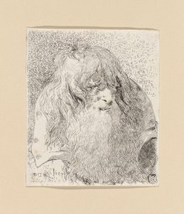 Alter Mann mit Bart und langem Haar, aus der Sammlung von Köpfen von Giovanni Domenico Tiepolo