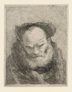 Alter Mann mit Bart, aus der Sammlung von Köpfen von Giovanni Domenico Tiepolo