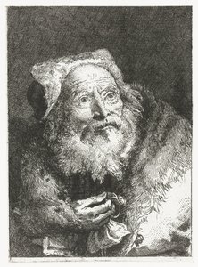 Alter Mann mit Armband in der Hand von Giovanni Domenico Tiepolo