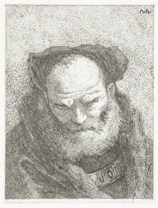 Alter Mann mit Bart und gebeugtem Kopf von Giovanni Domenico Tiepolo