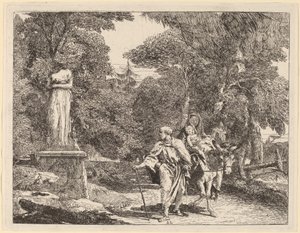Das Ereignis des fallenden Götzenbildes von Giovanni Domenico Tiepolo